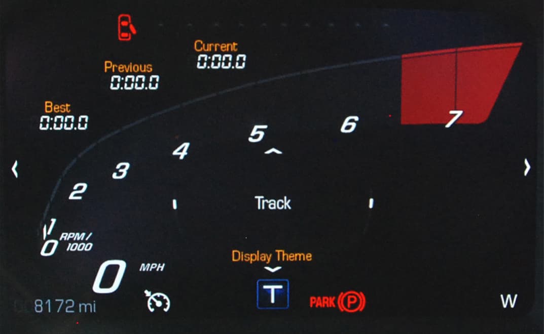 Corvette — instrument cluster detail
